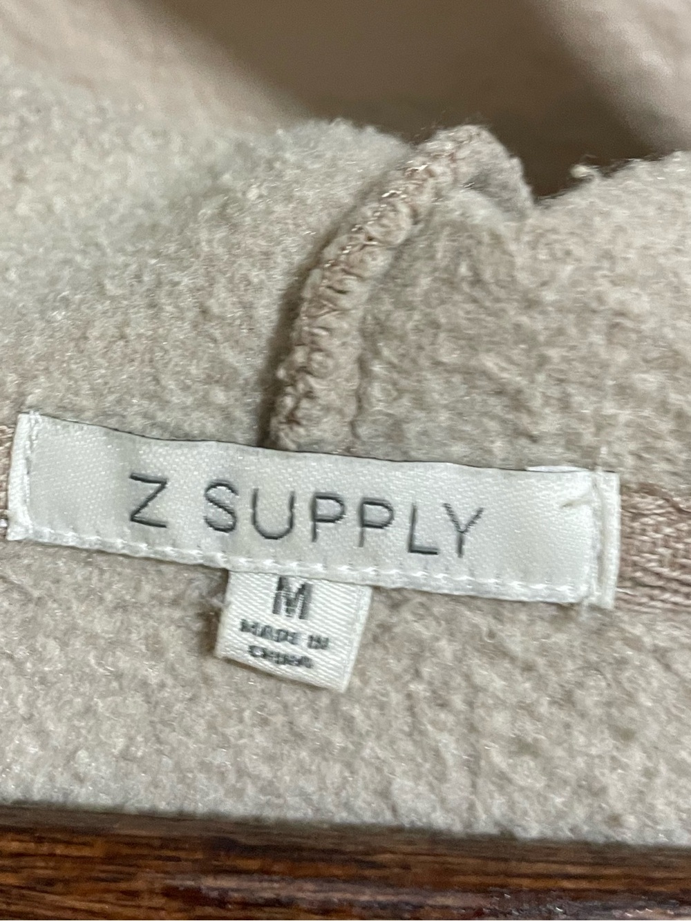 Z Supply Taupe Pullover Hoodie Sweatshirt - Picture 3 of 5